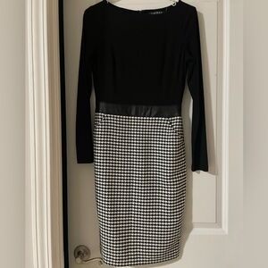 Ralph Lauren Houndstooth knit Long Sleeve Dress